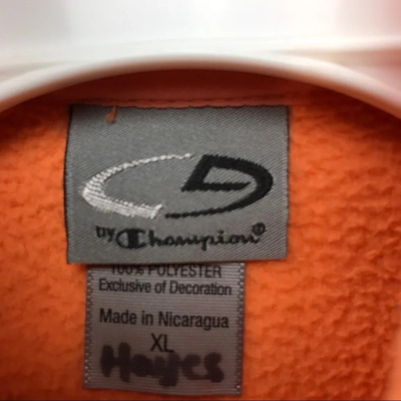 Champion Orange Fleece Size XL Kids Sweatshirt Quarter Zip - Picture 3 of 4